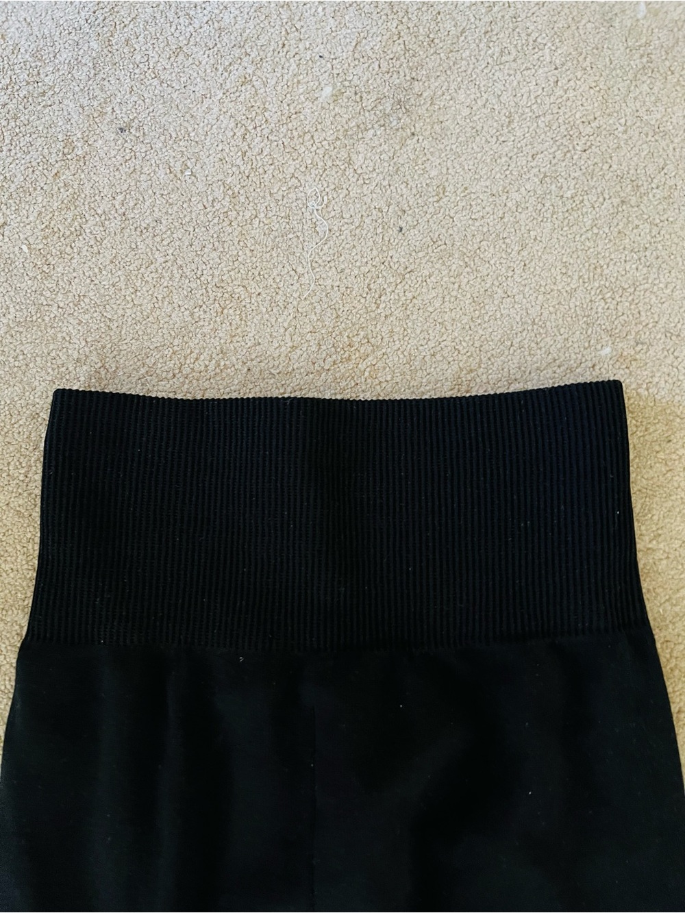 F&F Black High-Waist Ribbed Waist Leggings - Picture 2 of 3